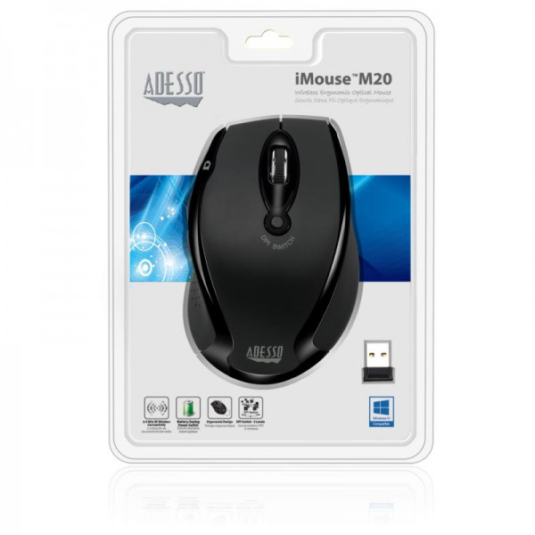 ADESSO iMouse M20B, Ergonomic wireless Mouse