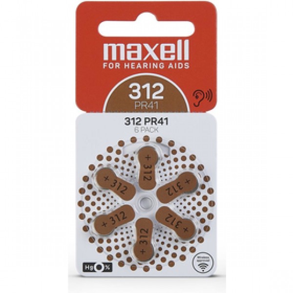 AZ312/PR41 batérie zink. 6ks MAXELL